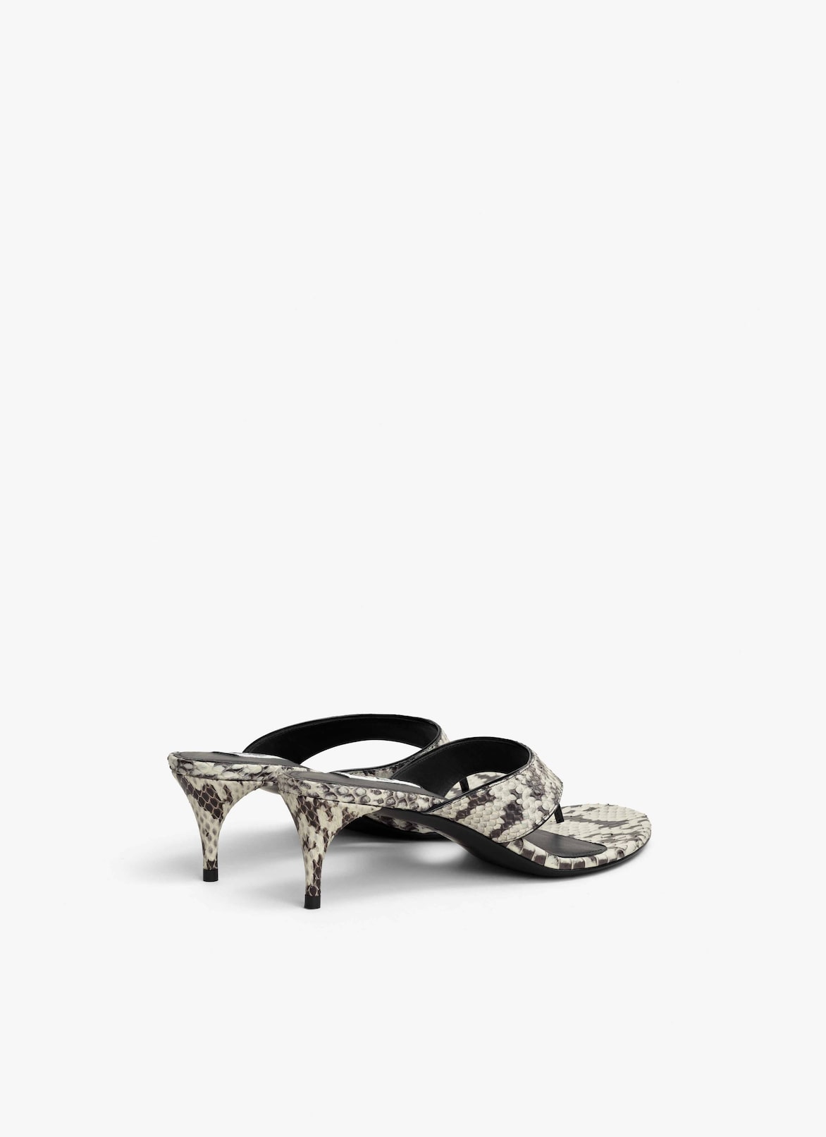 INFRADITO THONG MULES IN ELAPHE ALAÏA WHITE/BLACK INFRADITO THONG MULES IN ELAPHE